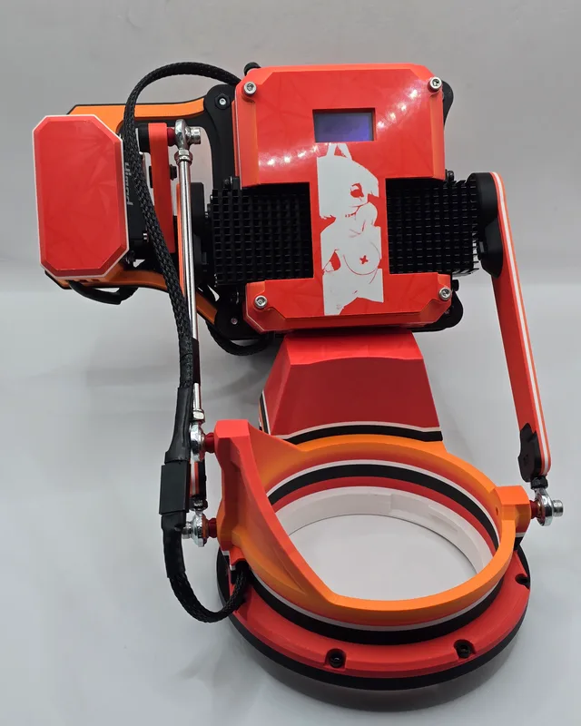 Black & Orange logo on a finished machine