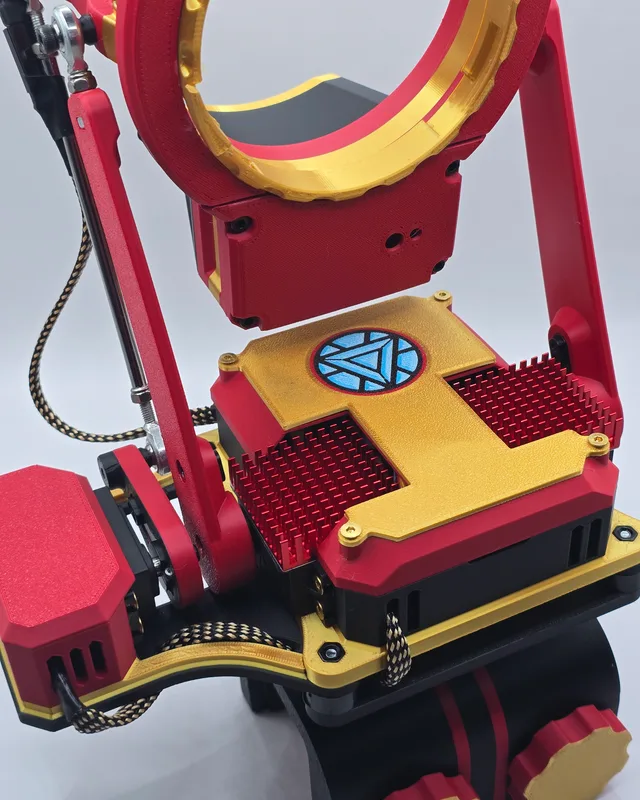 Iron Man logo on a finished machine