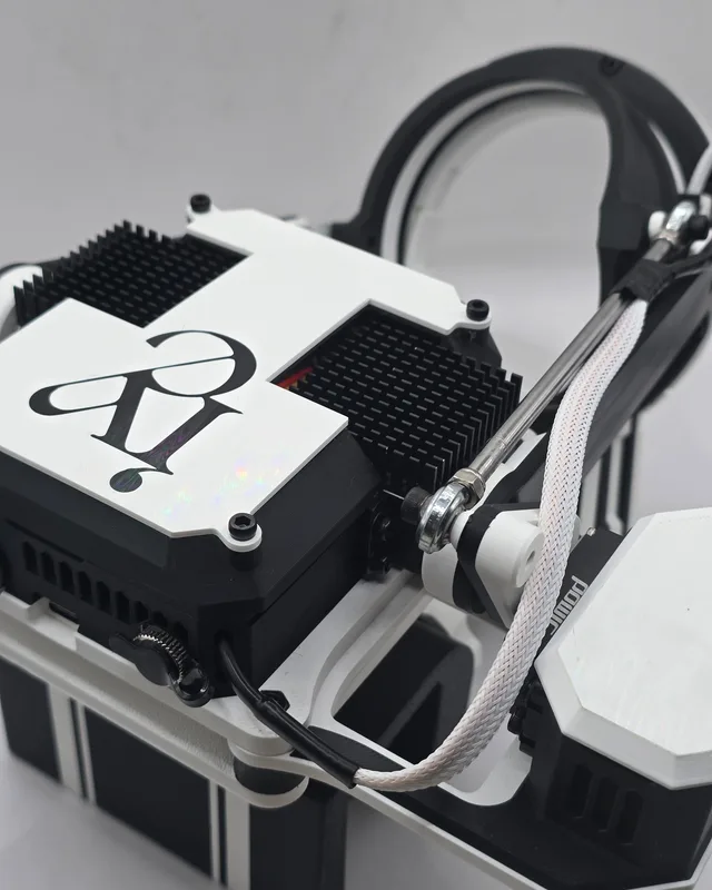 Monogram logo on a finished machine